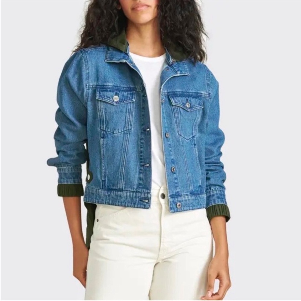 VERONICA BEARD Shani Denim-Twill Combo Jacket